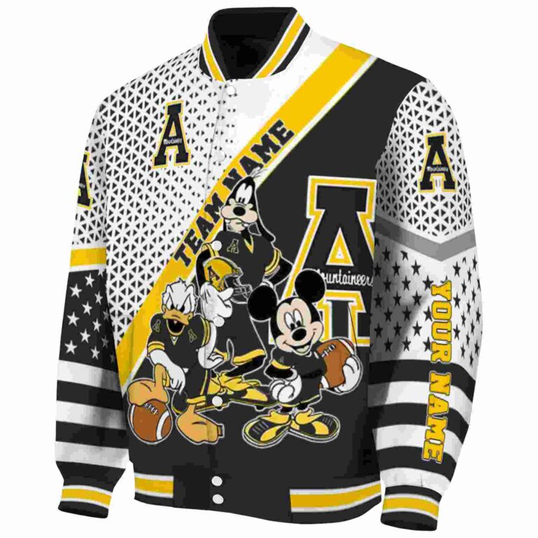customized appalachian state mountaineers mickey donald goofy black white jacket best selling jacketwow