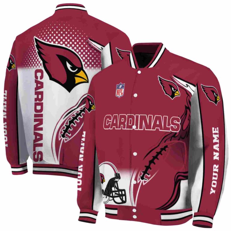 customized arizona cardinals flaming football red white jacket fashion forward jacketwow
