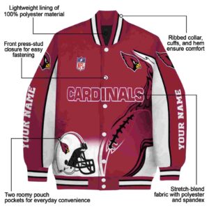 customized arizona cardinals flaming football red white jacket new arrival jacketwow