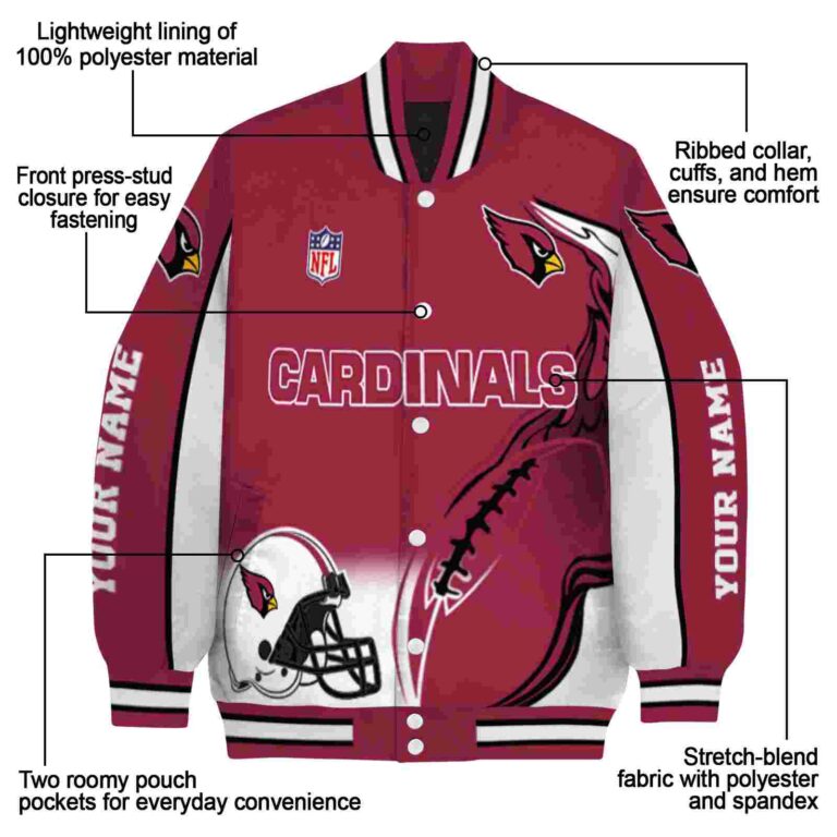 customized arizona cardinals flaming football red white jacket new arrival jacketwow