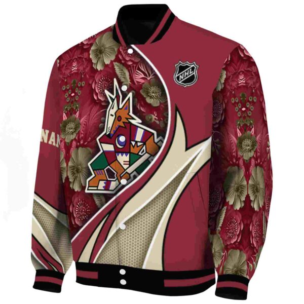 customized arizona coyotes floral print red jacket best selling jacketwow