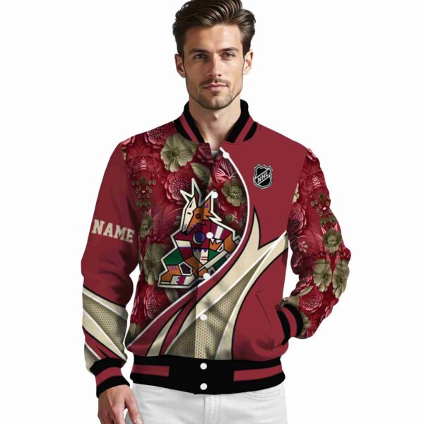 customized arizona coyotes floral print red jacket high quality jacketwow