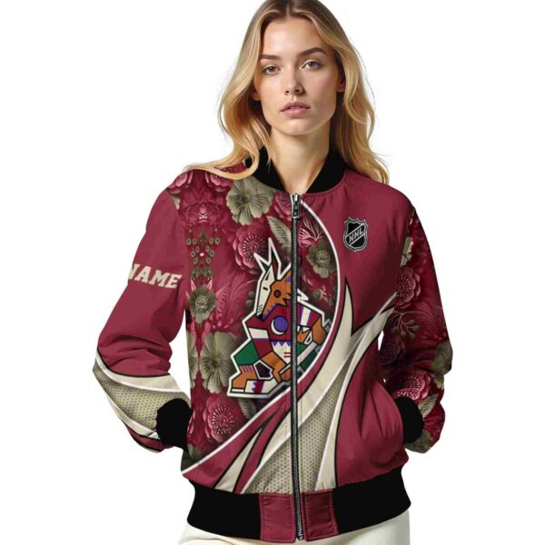 customized arizona coyotes floral print red jacket latest model jacketwow