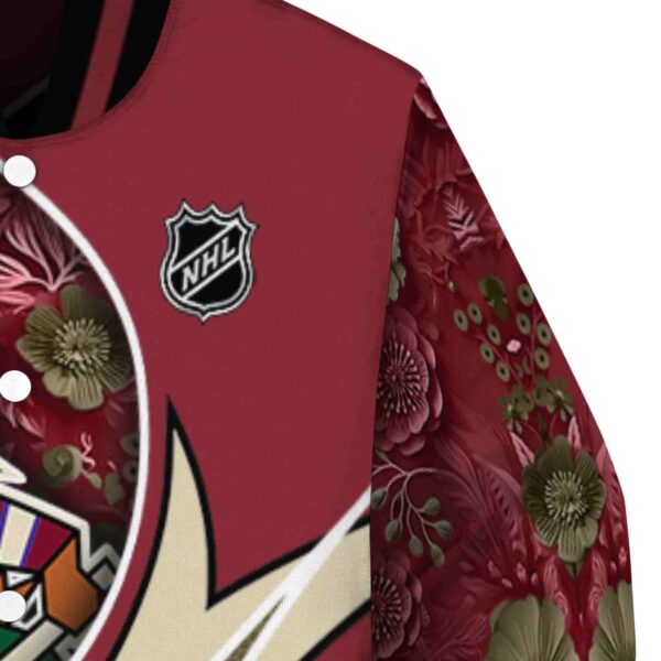 customized arizona coyotes floral print red jacket premium grade jacketwow