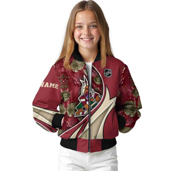 customized arizona coyotes floral print red jacket top rated jacketwow