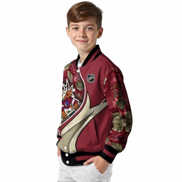 customized arizona coyotes floral print red jacket trendy jacketwow