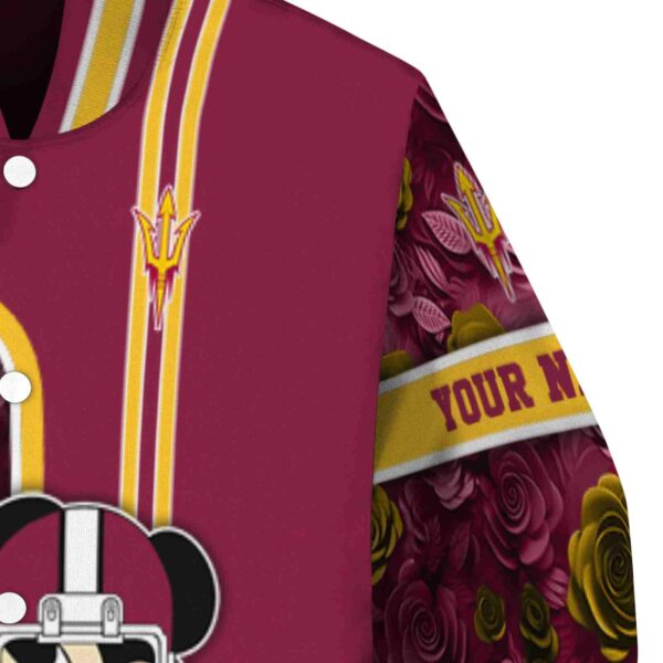 customized arizona state sun devils rose mickey maroon jacket premium grade jacketwow
