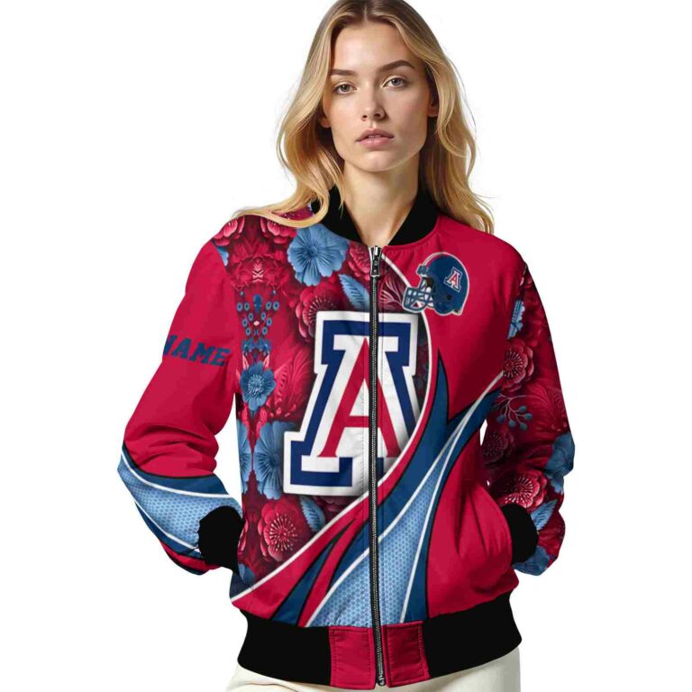customized arizona wildcats floral print red jacket latest model jacketwow
