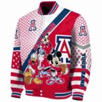 customized arizona wildcats mickey donald goofy red white jacket best selling jacketwow