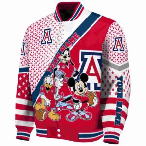 customized arizona wildcats mickey donald goofy red white jacket best selling jacketwow