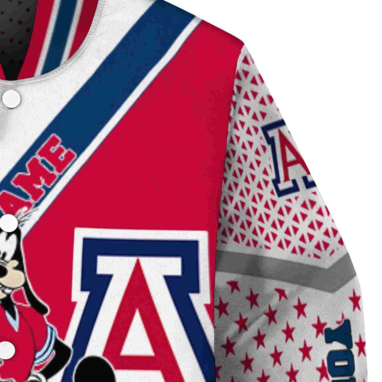 customized arizona wildcats mickey donald goofy red white jacket premium grade jacketwow