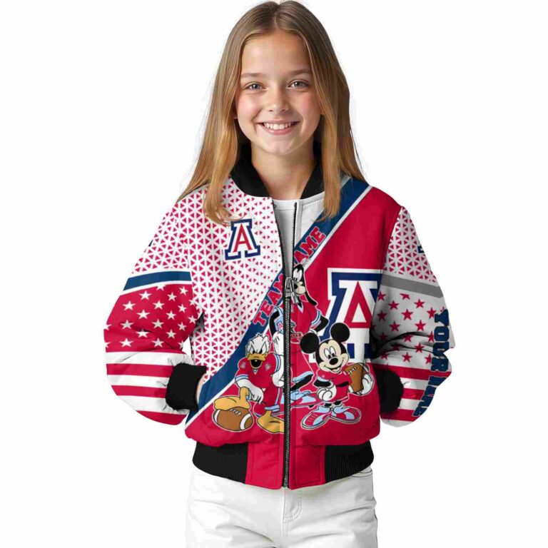 customized arizona wildcats mickey donald goofy red white jacket top rated jacketwow