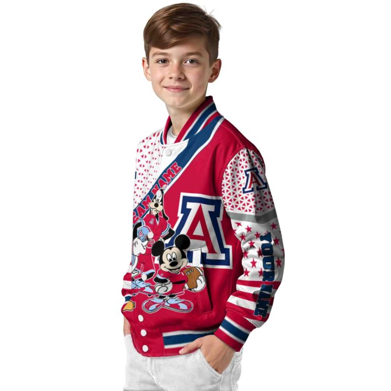 customized arizona wildcats mickey donald goofy red white jacket trendy jacketwow