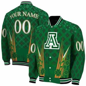 customized arizona wildcats shamrock pattern green jacket fashion forward jacketwow