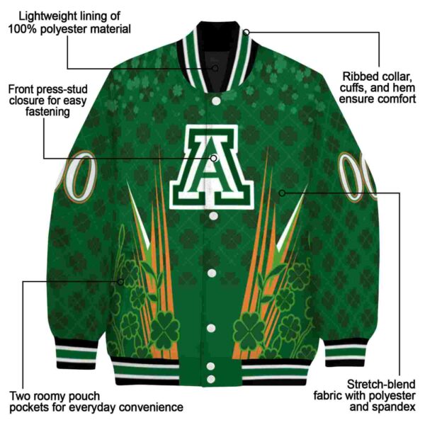 customized arizona wildcats shamrock pattern green jacket new arrival jacketwow