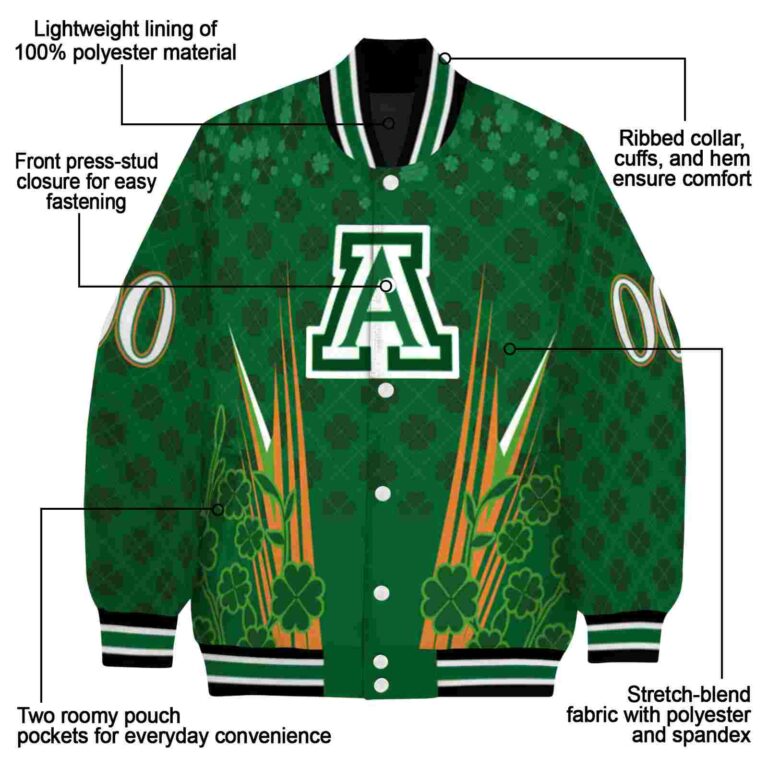 customized arizona wildcats shamrock pattern green jacket new arrival jacketwow