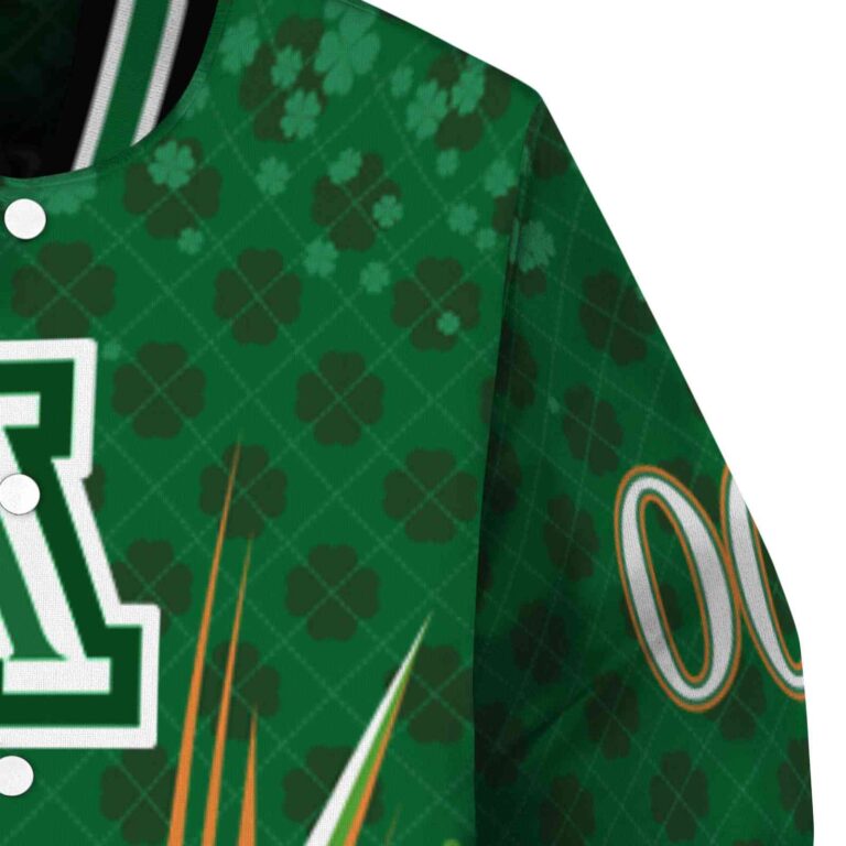 customized arizona wildcats shamrock pattern green jacket premium grade jacketwow