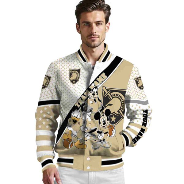 customized army black knights mickey donald goofy gold white jacket high quality jacketwow