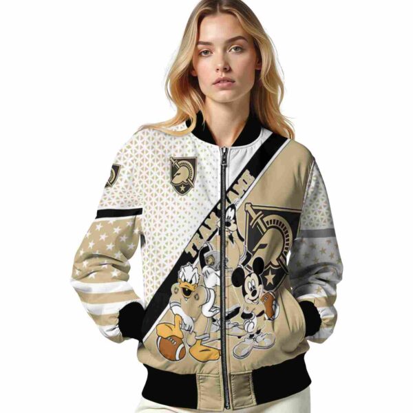 customized army black knights mickey donald goofy gold white jacket latest model jacketwow