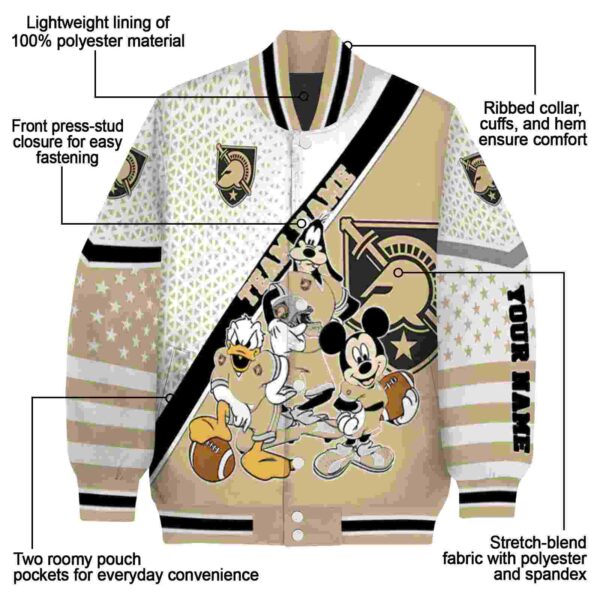 customized army black knights mickey donald goofy gold white jacket new arrival jacketwow