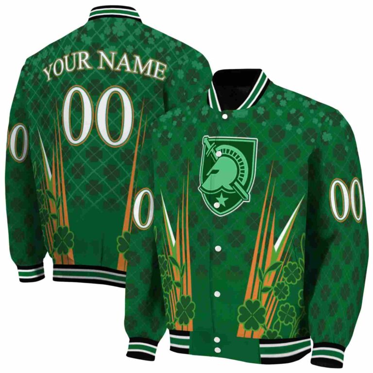 customized army black knights shamrock pattern green jacket fashion forward jacketwow