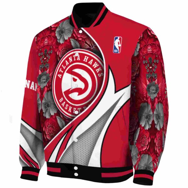 customized atlanta hawks floral print red jacket best selling jacketwow