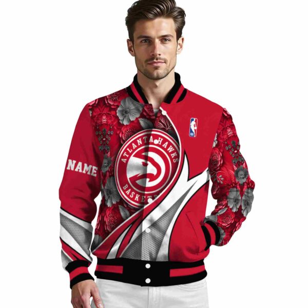 customized atlanta hawks floral print red jacket high quality jacketwow