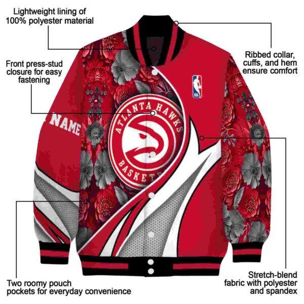 customized atlanta hawks floral print red jacket new arrival jacketwow