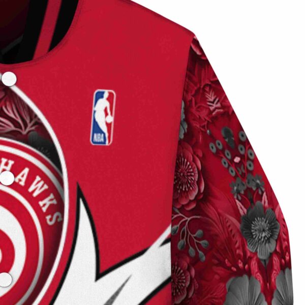 customized atlanta hawks floral print red jacket premium grade jacketwow