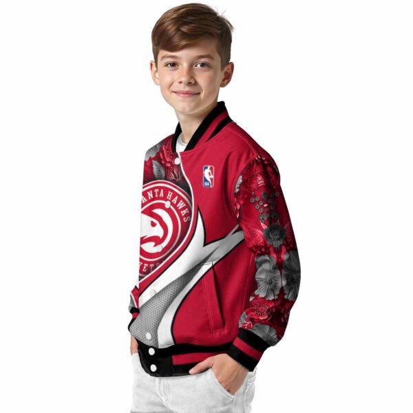 customized atlanta hawks floral print red jacket trendy jacketwow