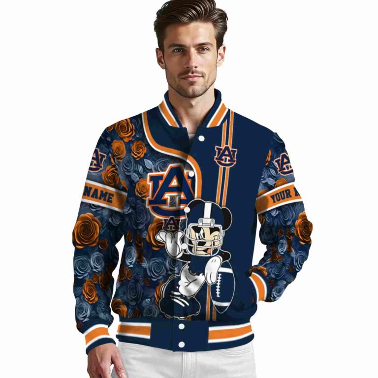 customized auburn tigers rose mickey navy blue jacket high quality jacketwow