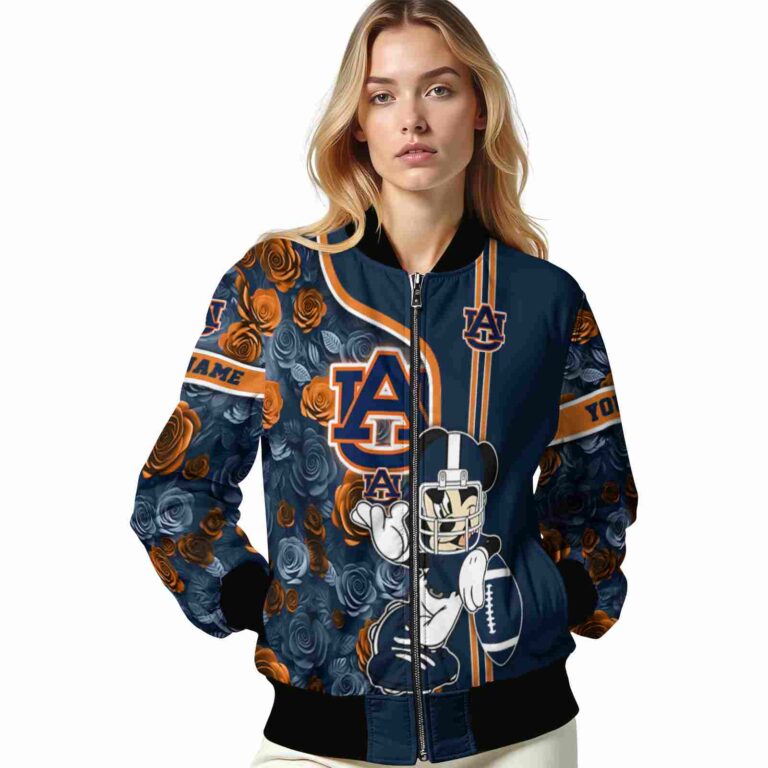 customized auburn tigers rose mickey navy blue jacket latest model jacketwow