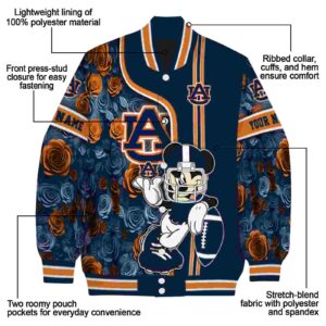 customized auburn tigers rose mickey navy blue jacket new arrival jacketwow