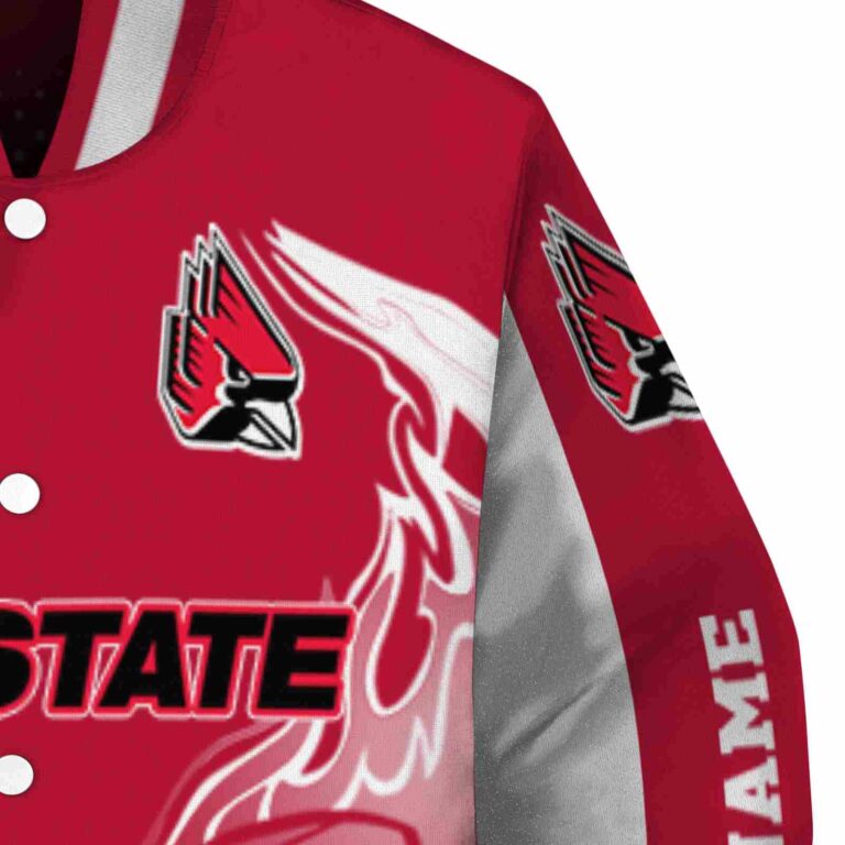 customized ball state cardinals flaming football red white jacket premium grade jacketwow
