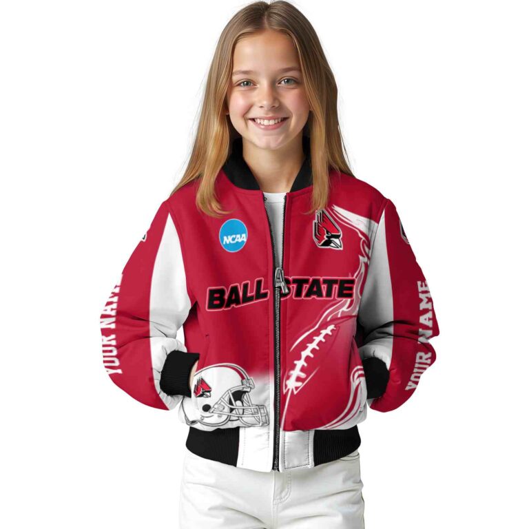 customized ball state cardinals flaming football red white jacket top rated jacketwow