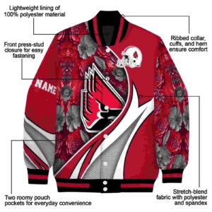 customized ball state cardinals floral print red jacket new arrival jacketwow