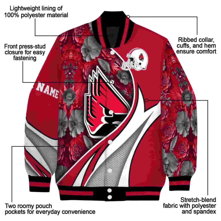 customized ball state cardinals floral print red jacket new arrival jacketwow