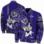 customized baltimore ravens rose mickey purple jacket best selling jacketwow