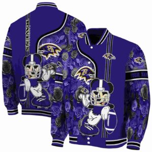 customized baltimore ravens rose mickey purple jacket fashion forward jacketwow