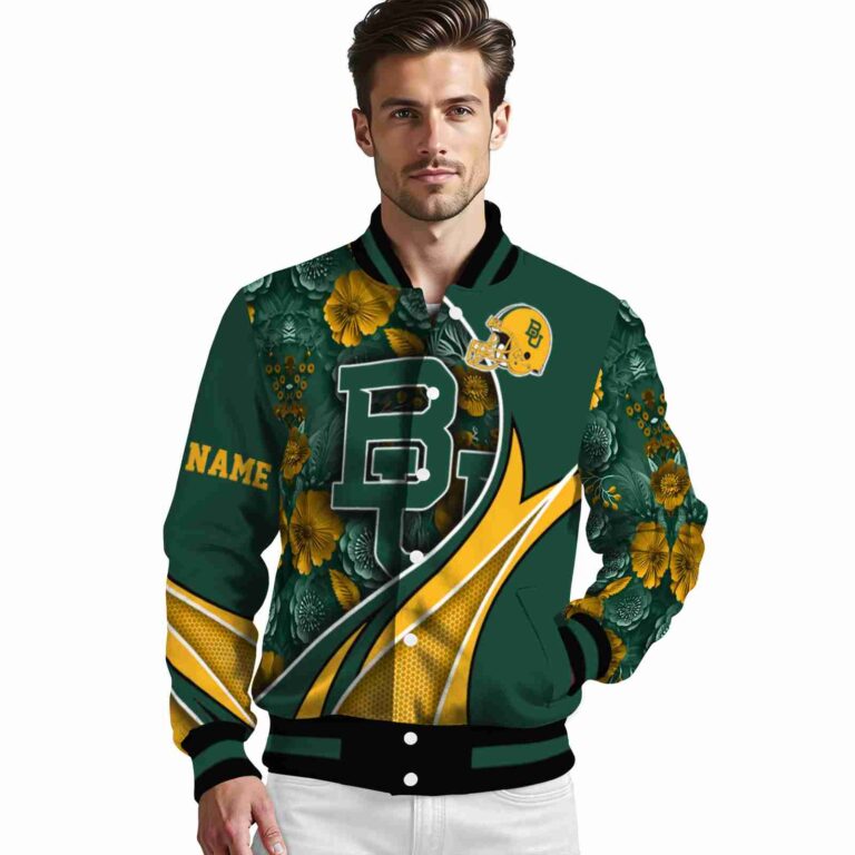 customized baylor bears floral print green jacket high quality jacketwow