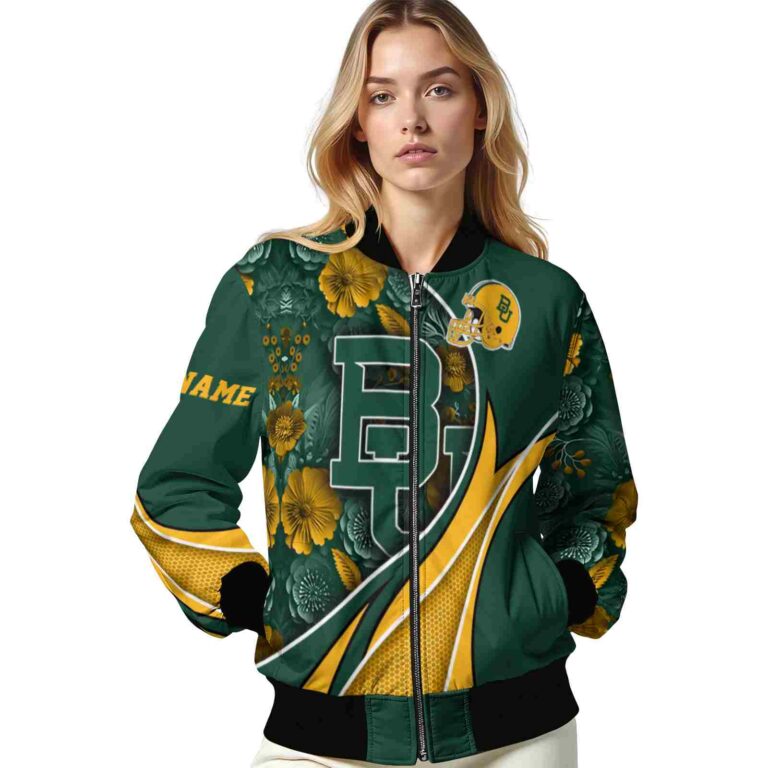 customized baylor bears floral print green jacket latest model jacketwow