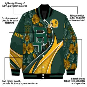 customized baylor bears floral print green jacket new arrival jacketwow