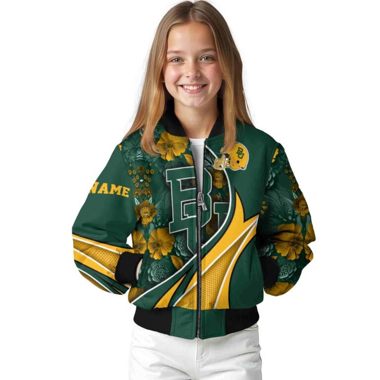 customized baylor bears floral print green jacket top rated jacketwow