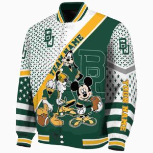 customized baylor bears mickey donald goofy green white jacket best selling jacketwow