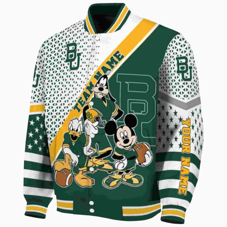customized baylor bears mickey donald goofy green white jacket best selling jacketwow
