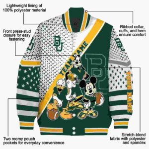 customized baylor bears mickey donald goofy green white jacket new arrival jacketwow