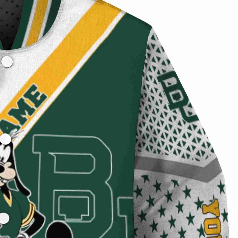 customized baylor bears mickey donald goofy green white jacket premium grade jacketwow