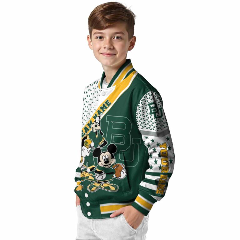 customized baylor bears mickey donald goofy green white jacket trendy jacketwow