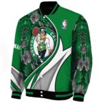 customized boston celtics floral print green jacket best selling jacketwow