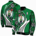 customized boston celtics floral print green jacket best selling jacketwow